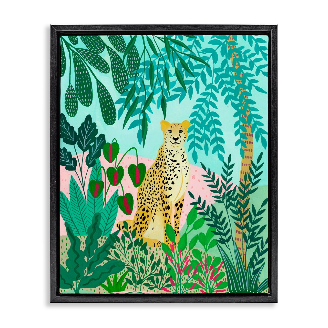 Stupell Industries Stoic Leopard Tropical Forest Floating Frame, design by Nabeela Rumi